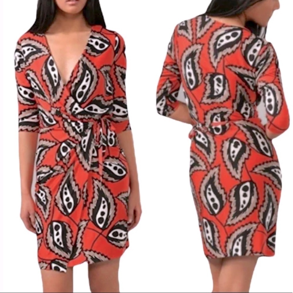 Diane Von Furstenberg DVF Silk Ervin Wrap Tunic Dress